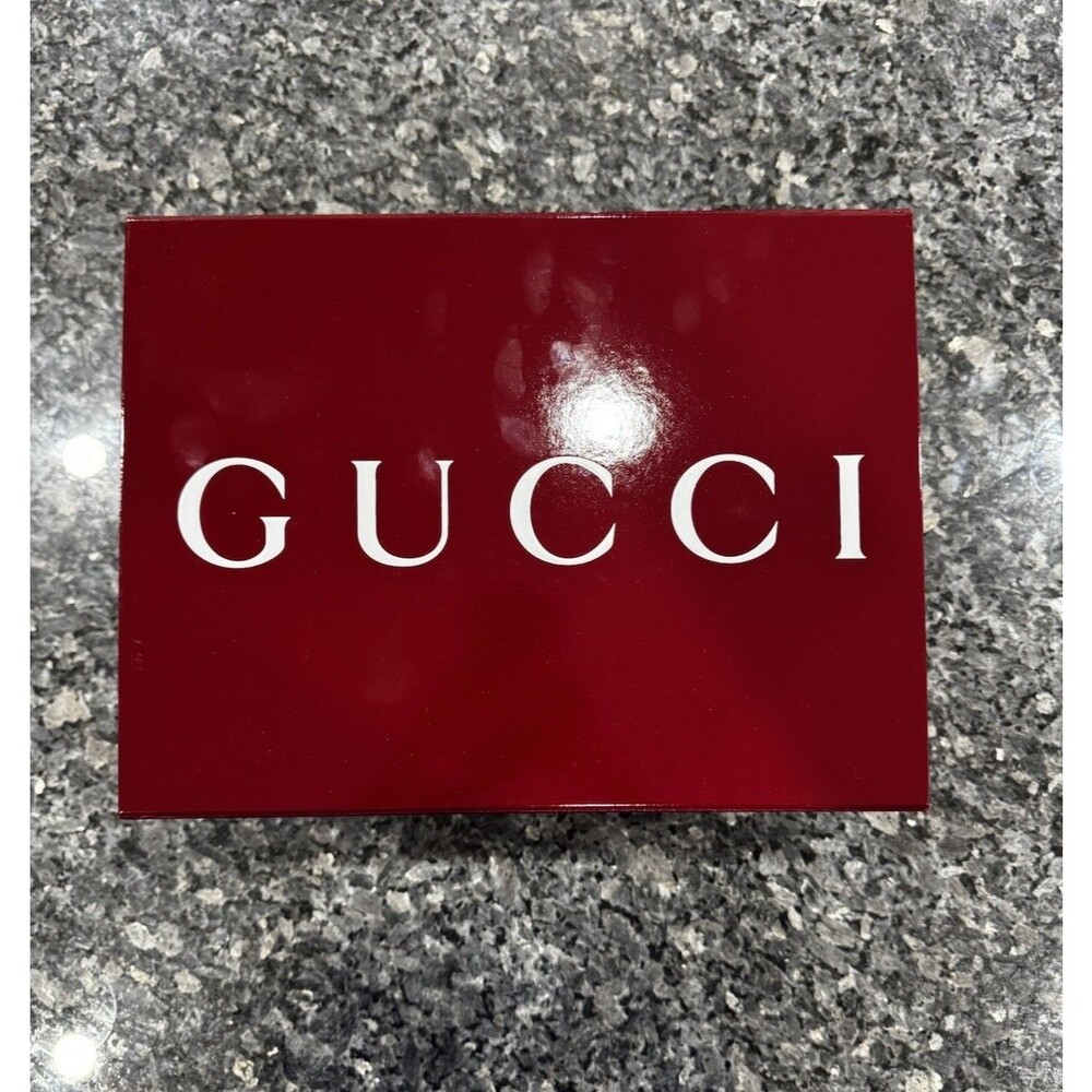 GUCCI 2026 Burgundy Tissue Ribbon Receipt Holder Empty Shoe Box 13 x 10 x 7.5